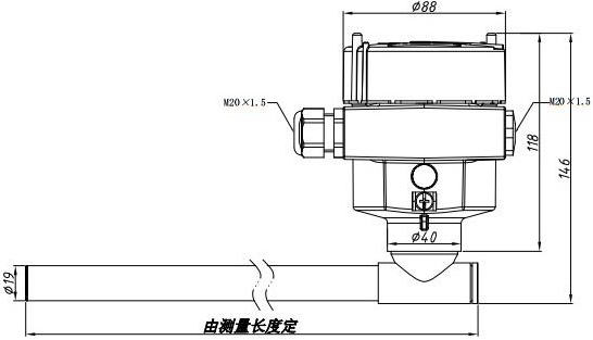 干簧管遠(yuǎn)傳變送器的尺寸圖